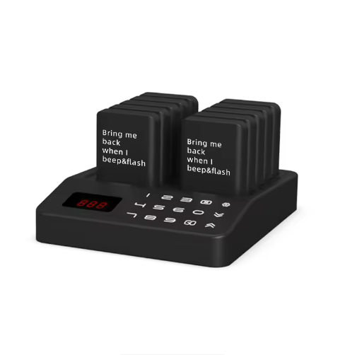 Rectangle 10 Pager Restaurant System Vibration Pagers and Table Food Buzzer Wireless Call Small Wireless Restaurant Pager 10