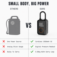 Compresseur d'air portable sans fil 70W pour pneus de voiture, moto, vélo et ballons, pompe à air numérique 2000mAh