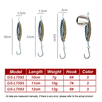 Hameçons flottants en acier inoxydable pour lancer à longue distance, avec paillettes lumineuses effet sangsue, pour appâts vivants, utilisation jour et nuit, eau douce, pour la perche et le crappie