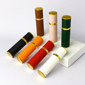 New Style Elegant <b>Perfume</b> Vial Spray Bottle 5ml 10ml Round <b>Mini</b> Small Portable Cute Leather Glass <b>Perfume</b> Bottle With Screw Cap - Product Image 1