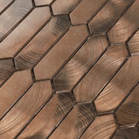 Mosaïque en céramique hexagonale longue en aluminium brossé de l'usine de Foshan pour villas et hôtels