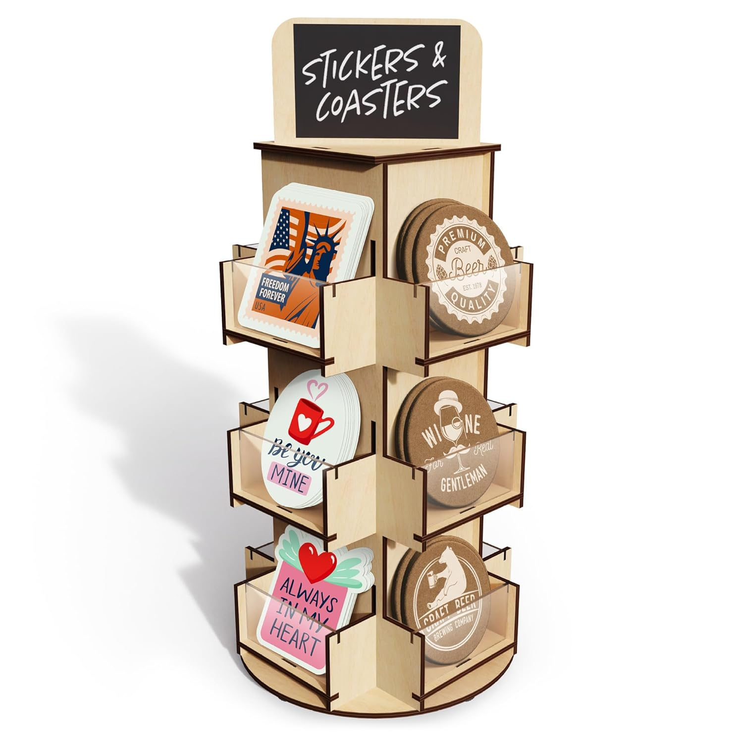 HUHYNN Sticker Display Stand For Vendors - 4 Tier Acrylic Sticker Holder Display - View #7
