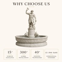 Fontaine en marbre romain en gros, statue d'Hphaestus, marteau de forge, fontaine d'eau, dauphin sculpté à la main pour manoir, parc, hôtel