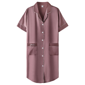 Camicia da Notte Sexy e Traspirante con Scollo a V per Donne, Abbigliamento da Casa Primaverile ed Estivo in Poliestere, Vestito Stile Camicia per Giovani Mamme - Product Image 5