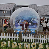 Grande maison à bulles gonflable transparente de Noël de taille humaine, décoration de fête en plein air, globe à neige géant