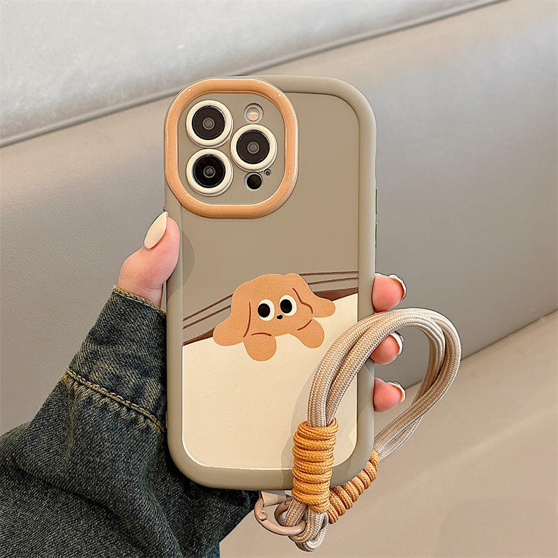 Puff shell-chiot fauve + lanière