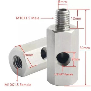 Connecteur de capteur de pression d'huile 1/8 Npt, adaptateur de turbocompresseur en acier inoxydable pour pièces de modification de voiture - Product Image 4