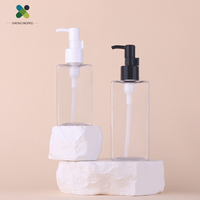Botol Plastik PET Warna Solid Kustom dengan Pompa Tekan Minyak, Botol Kotak 100ml 200ml untuk Perawatan Kulit, Perjalanan, Sablon Logo