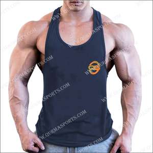 Camiseta Deportiva de Tirantes para Levantamiento de Pesas, Talla Grande, Transpirable, Tejida, 100% Algodón - Product Image 6