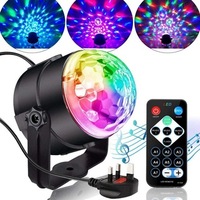 Lampe LED de fête Magic Ball RGB, projecteur de scène disco, activé par le son, télécommande, lumière stroboscopique pour la maison, la danse, les mariages
