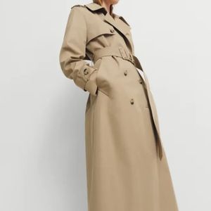 <span class=keywords><strong>Trench</strong></span> Coat Elegante da <span class=keywords><strong>Donna</strong></span> su Misura di Alta Qualità, Doppio Petto in Cotone <span class=keywords><strong>Marrone</strong></span> Chiaro, Ideale per l'Uso Quotidiano e il Pendolarismo - Product Image 1