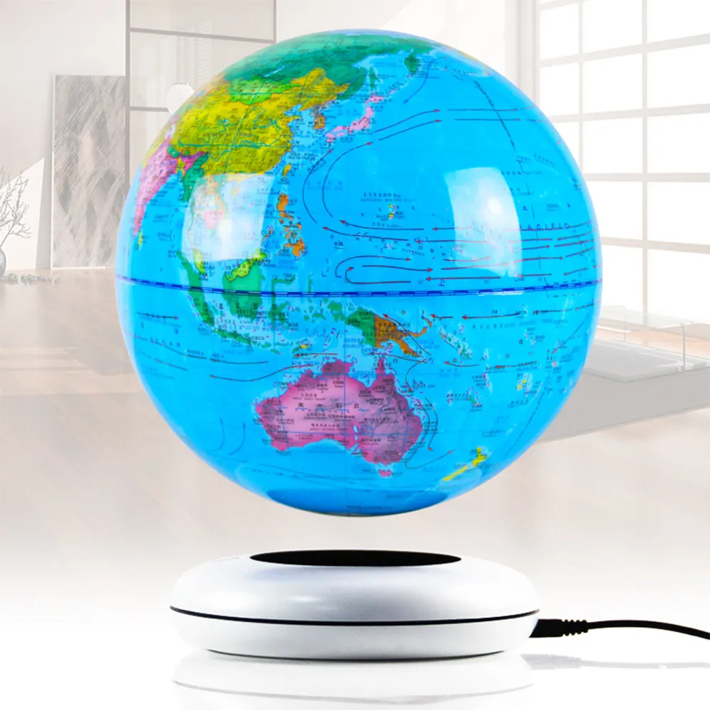 Vendita calda personalizzata sospesa decorazione artigianale Touch telecomando mappa della terra USB carica magnetica levitante galleggiante LED globo