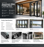 Porte pliante en aluminium sur mesure avec un nombre de panneaux variable pour la porte d'entrée principale d'une grande maison familiale