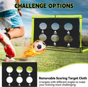 Buts de football pour enfants pour la cour, lot de 2, 6x4 pieds, filets de football portables, équipement d'entraînement avec ballon de football, échelle, cônes - Product Image 6