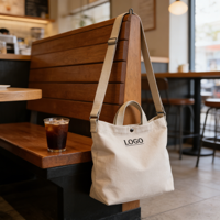 Bolso Tote de Lona con Asa Larga, Reciclable, Personalizable en Color y Logotipo - Bolso de Compras Diario Informal para Mujer