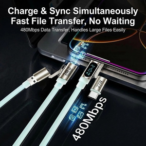 <span class=keywords><strong>Cable</strong></span> de Carga Rápida 4 en 1 de 240W con Pantalla Digital, Chip E-Marker, Corriente de 5A, Transferencia de Datos de 480Mbps, <span class=keywords><strong>Cable</strong></span> USB Tipo-C de Silicona Líquida - Product Image 4
