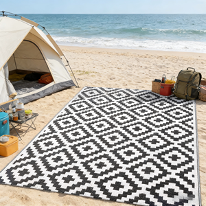 Grand tapis d'extérieur réversible léger pour patio, idéal pour camping-car et caravane - Product Image 5