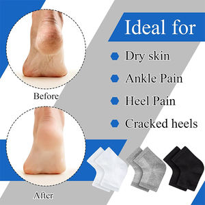 مضاد للتشقق والترطيب قابل لإعادة الاستخدام بدون كعب جل قناع جلد للجلد جوارب العناية بالقدم الجافة مشققة نسيج قشر جوارب سبا - Product Image 5