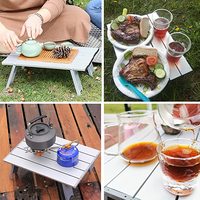 Table de pique-nique pliable, Table en aluminium ultralégère, Portable et compacte, pour barbecue, plein air