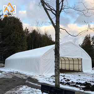 Tente de stockage grand format en PVC imperméable 18x30m, facile à assembler, la plus vendue, avec double treillis en acier et auvent métallique - Product Image 2