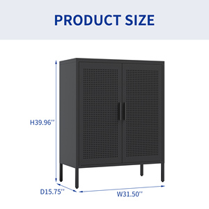 <b>Metal</b> Storage <b>Cabinet</b> 2 Doors 2 Adjustable Shelves Steel <b>File</b> <b>Cabinet</b> for Home Office - Product Image 2
