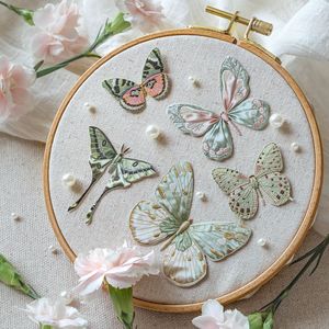 Paquete <span class=keywords><strong>de</strong></span> 20 Pegatinas <span class=keywords><strong>de</strong></span> la Serie Butterfly Fabric Book, Suministros <span class=keywords><strong>de</strong></span> Bricolaje para Diario Vintage, Pegatinas Decorativas - Product Image 3