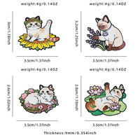 Vente en gros usine : Broches en émail personnalisées en métal, motifs fleur, chat, animal, pour chapeau, artisanat métallique, broche, étiquette, cadeau pour les amoureux des chats