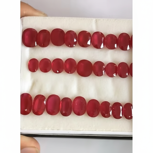 Rubí natural de grado AAA de Mozambique mezcla de corte ovalado tratado con calor excelente color para joyería certificada IGI - Product Image 1