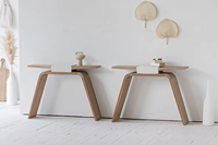 Table console orientale moderne en bois de chêne inspirée des meubles de salle à manger et de salon pour villa pour la décoration en béton