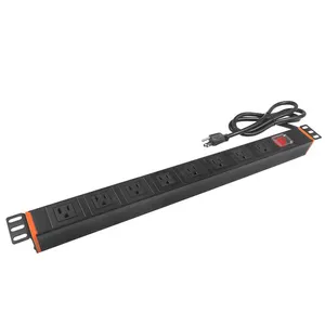 8 Cổng Mỹ Loại PDU Tùy Chỉnh Đơn Vị Phân Phối Điện Nhôm Mỹ PDU Với Dây Điện