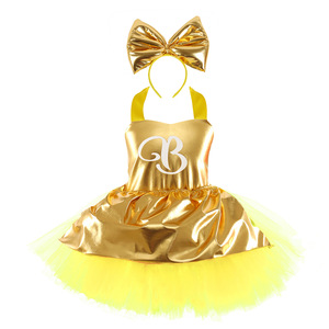 Kızlar Prenses Pembe Bebek İlhamı Tutu Elbise Seti (Fiyonklu Taçlı) Polyester Cadılar Bayramı TV Film Cosplay Sahne Performansı - Product Image 5