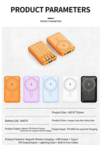 <span class=keywords><strong>Batterie</strong></span> <span class=keywords><strong>externe</strong></span> magnétique sans fil 10000mAh, charge rapide 15W, chargeur portable 3 en 1, câbles intégrés, <span class=keywords><strong>batterie</strong></span> <span class=keywords><strong>externe</strong></span> pour <span class=keywords><strong>iPhone</strong></span> - Product Image 6