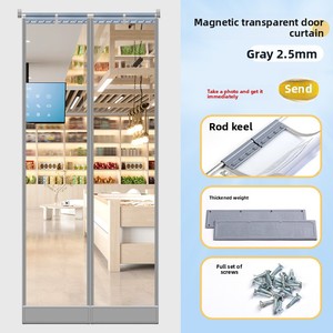 Cortina Magnética Transparente para Puerta, Tipo Barra de PVC, Separador, Protección Contra el Viento, Diseño Moderno, Uso en Exteriores, Supermercado - Product Image 6