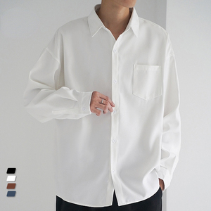 Chemise de travail de bureau décontractée blanche personnalisée de haute qualité Chemise boutonnée formelle à manches longues pour hommes - Product Image 2
