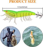 8 leurres phosphorescents pour calamar, crevettes et seiches, leurres artificiels fluorescents pour pieuvre, appâts artificiels pour eau salée