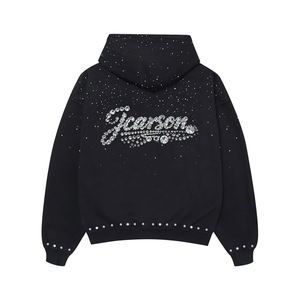 Hoodie Pullover pria, gaya Retro berlian imitasi beberapa lengan panjang - Product Image 5