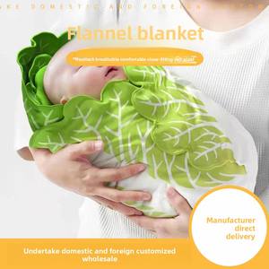 Couverture en flanelle imprimée ultra douce Couverture portefeuille pour bébé du fabricant avec nouveau chapeau Style crêpe Literie pour enfants - Product Image 2