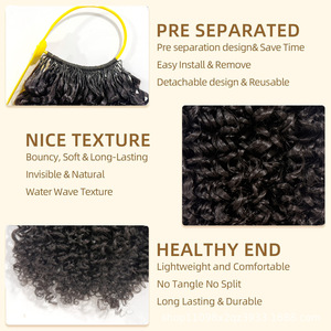Extensiones <span class=keywords><strong>de</strong></span> <span class=keywords><strong>Cabello</strong></span> <span class=keywords><strong>de</strong></span> Pluma <span class=keywords><strong>de</strong></span> Ganchillo con Ondas <span class=keywords><strong>de</strong></span> Agua 50g/100g, Se Pueden Permanecer Rizadas, Venta Directa <span class=keywords><strong>de</strong></span> Fábrica - Product Image 3