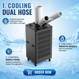 Compresor de Aire Acondicionado Portátil Industrial Breeze L, Ventilador de Aire Frío Integrado para Cocina, 2000W - Product Image 1