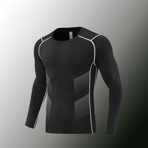 Men's Summer Lightweight Sportswear High Stretch Breathable Long Sleeve T-Shirt &amp; Quick Dry Fitness Tights for Sports Training - Product Image 4