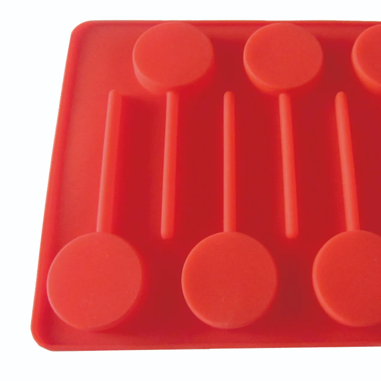 6-キャビティフードグレードシリコンDIYロリポップチョコレート作り型PPスティックベーキングモールドケーキツールタイプバッグにパッケージ化