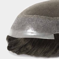 Perruque pour homme en cheveux humains Remy indiens de haute qualité d'Australie, toupet en dentelle 8x10 pouces, peau vierge à l'avant
