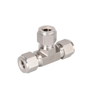 Connecteur en T en acier inoxydable SS316, de 1/16 à 2 pouces, à double ferrule, pour eau, huile, gaz et milieux corrosifs - Product Image 1