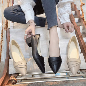 Zapatos de Mujer de PU Profesionales con Plataforma y Tacón Grueso, Diseño Nuevo de Primavera, Otoño y Verano 2025, Estilo Coreano, Punta en Pico, Sin Cordones - Product Image 3