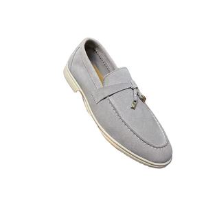 Men's European Style Closed-Toe <b>Half</b> Slippers Suede/Leather Upper PVC Sole Autumn Winter Spring Outdoor <b>Slip</b>-On Loafers Casual - Product Image 1