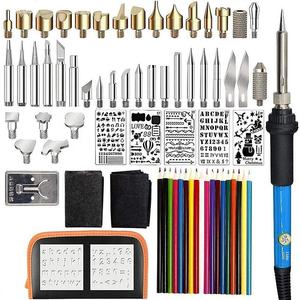 ชุดเครื่องมือแกะสลัก<span class=keywords><strong>ไม้</strong></span>ด้วยความร้อน 60W พร้อมหัวแร้งบัดกรี<span class=keywords><strong>ไฟฟ้า</strong></span>แบบควบคุมอุณหภูมิ สำหรับงานไพโรกราฟี  ขายดีในระบบดรอปชิปปิ้ง - Product Image 1
