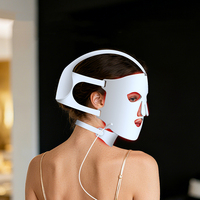 Masque facial LED en silicone personnalisé avec logo OEM, double spectre rouge et infrarouge 470nm 480nm 520nm 560nm 590nm 630nm 850nm