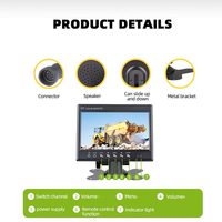 Monitor de coche IPS de pantalla fina de 7 pulgadas personalizado, entrada de vídeo HD, Monitor de vehículo de camión, Ayuda de marcha atrás, Control remoto, tipo de pantalla LCD
