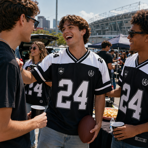 Custom Retro American Football Jersey Short Sleeve Printed High Quality Streetwear Vintage Game Day <b>Fan</b> Apparel - Product Image 3