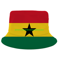 Chapeau de pêcheur avec drapeau du Ghana pour femmes et hommes, chapeau patriotique, casquette d'été pour voyage, plage, pêche